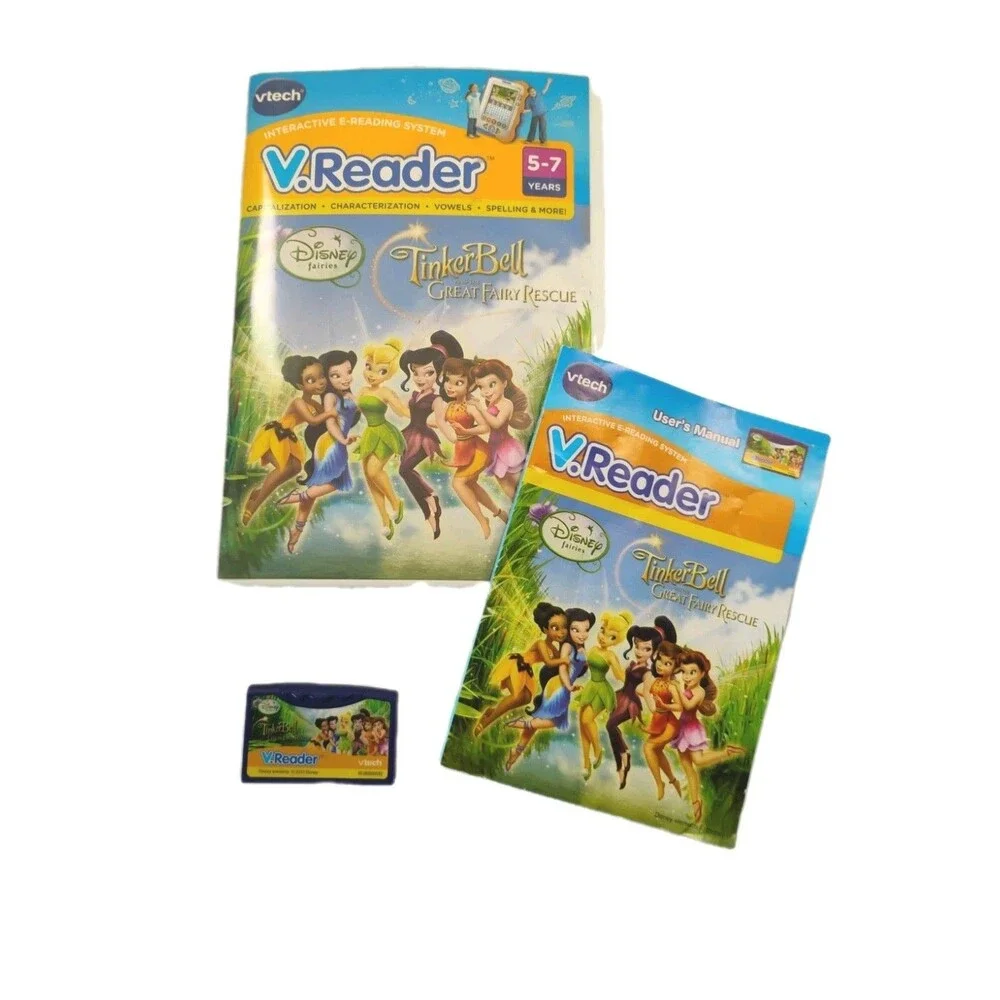 Vtech V Reader TinkerBell Great Fairy Rescue New Sealed 5-7 years Disney Manual